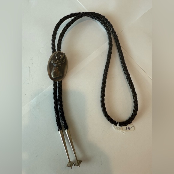 Tony Sanchez Sterling Silver Pronghorn Antelope Bolo Tie - Picture 2 of 6